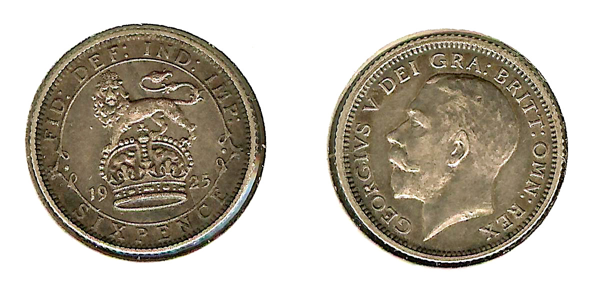 ROYAUME-UNI 6 Pence George V 1925 SUP+